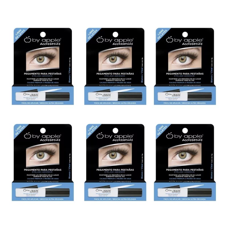 By Apple 6 Pegamento Pestañas Brocha Ultra Delgada Blanco