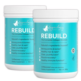 Rebuild Clean Collagen Solution | Collagen, Vitamin C, & Boron | Made in USA | GMO Free - Size: 2 Jars Rebuild Unflavored