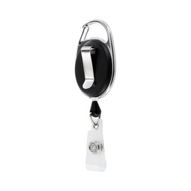 5 x Jojo – Black – Strap Belt Clip ID Card Holder ID Card Retractable Band Key Chain Strap Watch ID Watches Belt Holder Clamp Nurse Clip