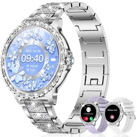 Smart choice for fashionable ladies, multifunctional sports watch, weather insight, alarm clock companionship, music accompaniment, photography remote control, message reminder, precise sports tracking - Color: silvery