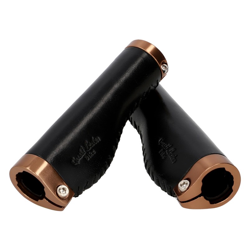 Gusti Phil A. Leather Handlebar Grip, Bicycle Grip, Black Leather