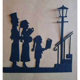 Unbranded Christmas Carolers Silhouette Cardstock Die-Cuts