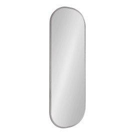 Kate and Laurel Caskill Modern Oval Mirror, 16 x 48, Charcoal Gray, Capsule-Shaped Accent Mirror for Wall