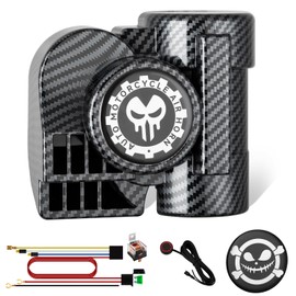 BANHAO Train Horn for Motorcycle with Button Car Horn 12V 150dB Super Loud for Truck Air Horns Sounds for Car Kit for Motorbike SUV Truck Boat Pickup (Black-Upgrade)
