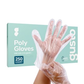 Comfy Package [250 Count Disposable Poly Plastic Gloves for Cooking, Food Prep, and Food Service, Latex & Powder Free - One Size Fits Most