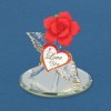 Glass Baron I Love You Red Rose Glass Figurine