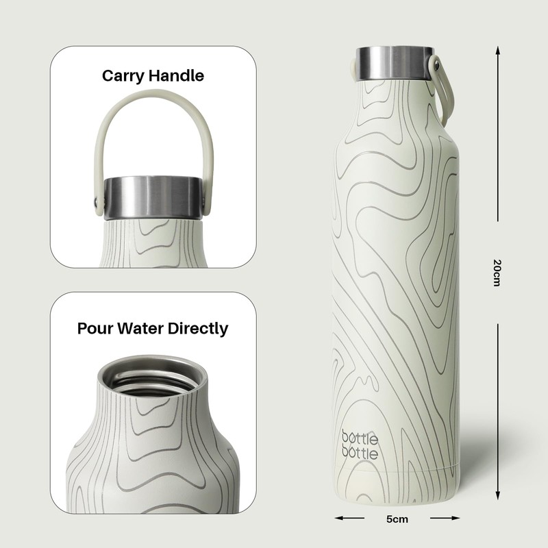Bottle Bottle 600ml Insulated Water Bottle with Handle Hiking Peak