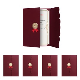 5Pcs A4 Certificate Holder Graduation Diploma Cover Degree Certificate Holder Trifold Document Covers for Award Certificates, Diplomas, Documents, Contract, Invitation Card, A4 Paper