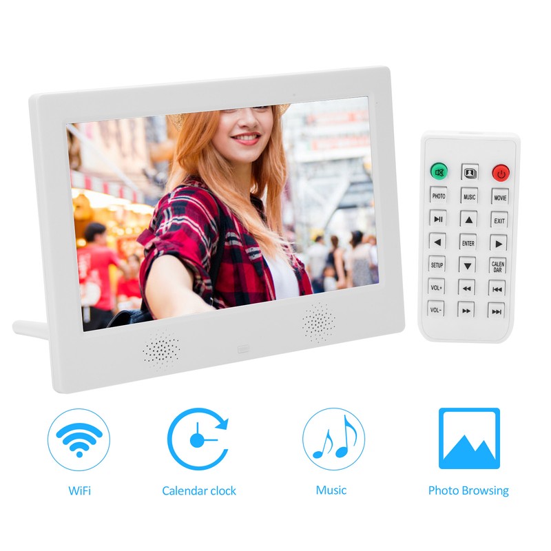 10in HD Digital Photo Frame 1024x600 Resolution Support MP3/MP4/Image Playback