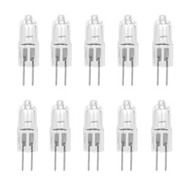 10 Pack Crystal Clear LENSE 15 Watt AC DC 12V Capsule T3 Light Bulb Replacement JC G4 2 Pin Base Halogen Kitchen Table Pendant Lamp 12 Volt 15W Bi-Pin Warm Clear Bright White Landscape Desk Lighting