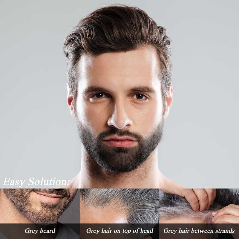 Beard Touch-Up for Men, Instant Gray Hair Cover Stick, Built-In