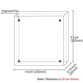 Sezanrpt Acrylic 4x4 Inch Square Picture Frame 3 Pack, Magnetic Photo Frames for 4x4 or 3x3 Pictures Display, Clear Double Sided Freestanding Picture Frames, Desktop Ticket Display
