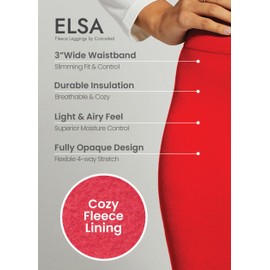 Conceited Fleece Lined Leggings Women - Regular and Plus Size Tights - Premium Warm Fabric in Many Colors - True Red - Small - Medium