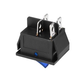 MGI SpeedWare 12vDC Neon Lighted Mini Automotive Rocker Switches On-Off DPST 5 Pack (Blue)