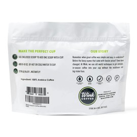 Wink Coffee Premium Blonde Roast Instant Coffee - 100% Arabica Light Roast - Bright and Balanced Flavors - Up To 70 Cups Per Bag