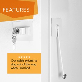 2-Pack Guardianite Premium Refrigerator Door Lock with Built-in Keyed Lock (2-Pack White)