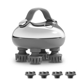 CHLOVOE Cordless Scalp Massager, Electric Head Massager with 3 Kneading Modes and 4 Replacement Massager Heads, Portable Handheld IPX7 Waterproof Head Massager for Hair Growth and Body Relaxation