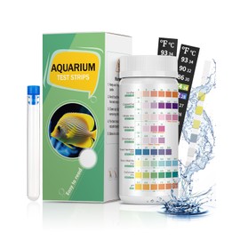 Pawfly 9 in 1 PH Aquarium Test Strips 100 Pool Tester for pH Chlorine Nitrate Nitrate Carbonate Hardness Total Alkalinity Iron Copper Water Monitoring Water Test Strips Test Kit with Test Tube