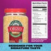 RiceSelect Orzo Rice-Shaped Pasta, Premium Non-GMO Orzo Pasta, 26.5-Ounce Jar