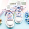 WEGOODZF Ribbon Satin Sneakers Shoelaces: 2 Pair 22mm Wide Flat