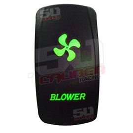50 Caliber Racing Green Blower Rocker Switch, Illuminated On/Off Toggle, 12V LED Dash Switch for ATV, UTV, Off-Road, Marine, Boat, Truck, Side-by-Side, Polaris, Can-Am, and More (5360-A8)