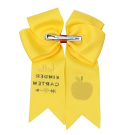 Girl School Hair Bow Back to School Hair Clip Hair Pin School Hair Accessories 2 Pack TSFJ55 (Letter Yellow)