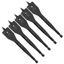 5 x SabreCut SCRIW25_5 25mm x 152mm Impact Rated Flat Wood Spade Bits Compatible with Bosch Dewalt Makita Milwaukee and Many Others