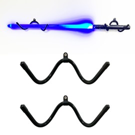 Pmsanzay Horizontal Light saber Wall Mount Wall Rack Wall Holder Lightsaber Display Rack Hook Stand, Compatible for Any Lightsaber, Black Pack of 2 - Hardware Included.
