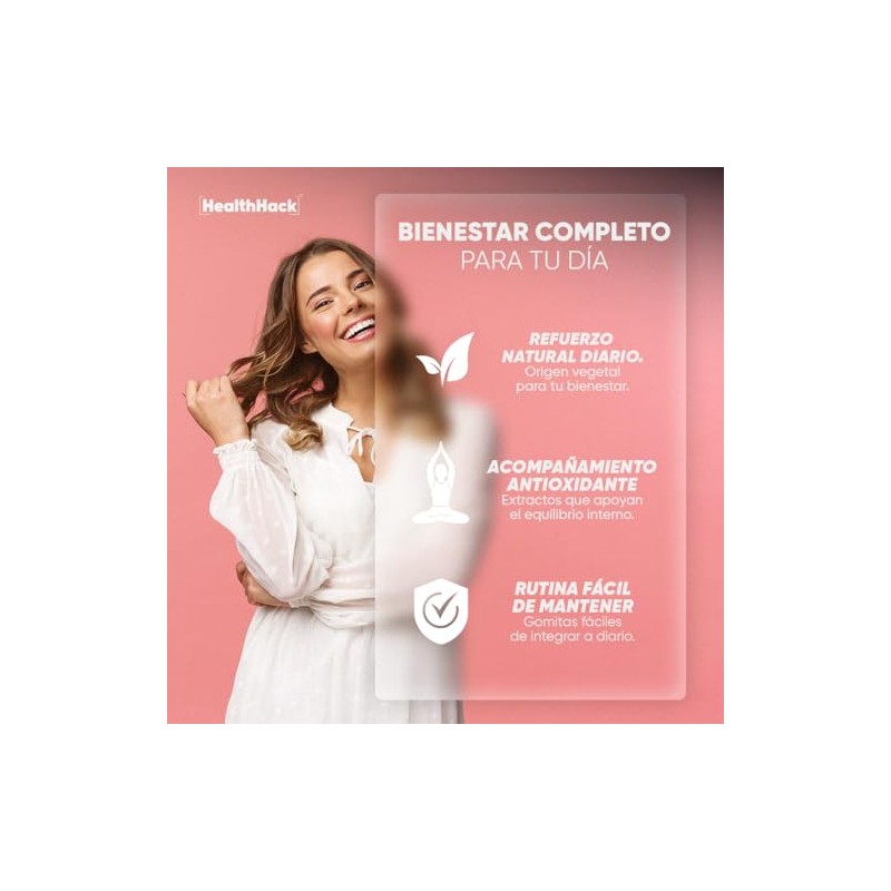 Health Hack Multi Women Gomitas Multivitamínico Mujer Sabor Fresa Ingredientes