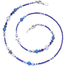 GINTEI Glasses Chain for Women Crystal Beaded Eyeglasses Holders Around Neck for Sunglasses Glasses Eyeglass Chain