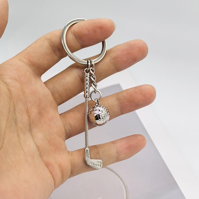 Mini Cute Golf Keychain Sport Key Chain Rings for Men