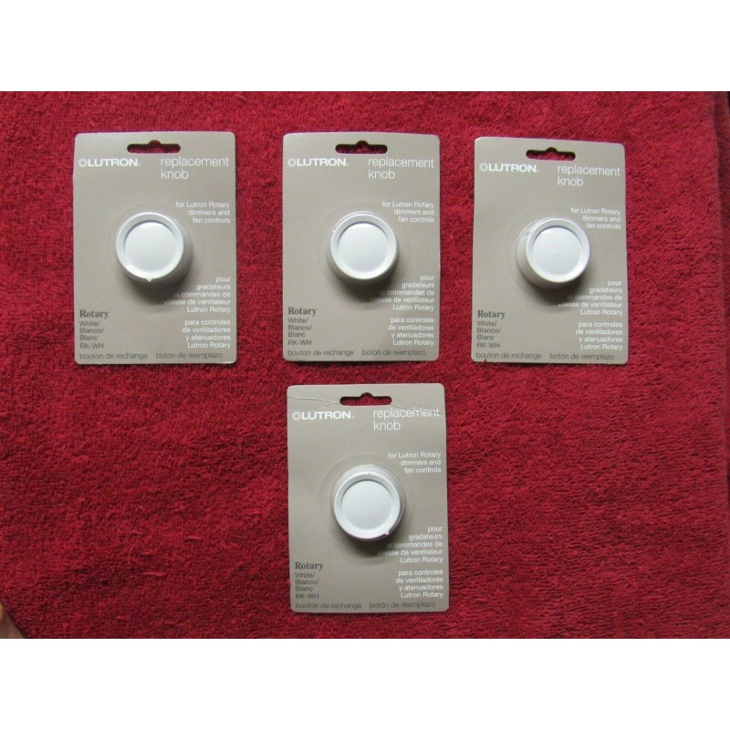 White (4) White LUTRON Knobs for Volume Control, dimmer, fan