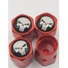 Unbranded Set of 4 Red Punisher Tire Valve Stem Caps