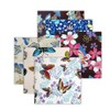 Butterfly Fabric,6 PCS Butterflies Floral Fat Quarters Fabric Bundles,20 x