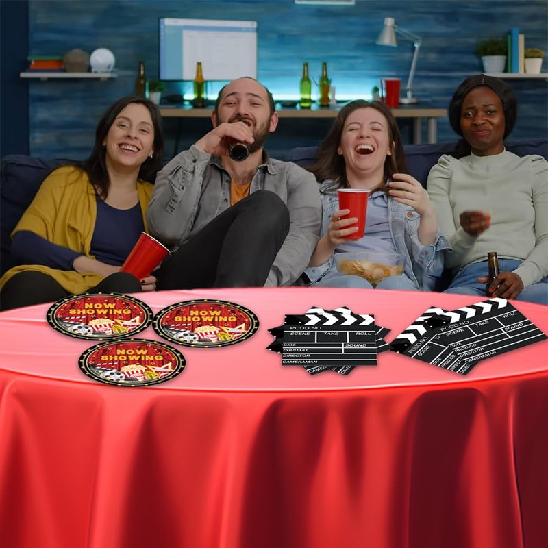 Egami 40pcs Movie Night Party Supplies,include 20 Dessert plate and