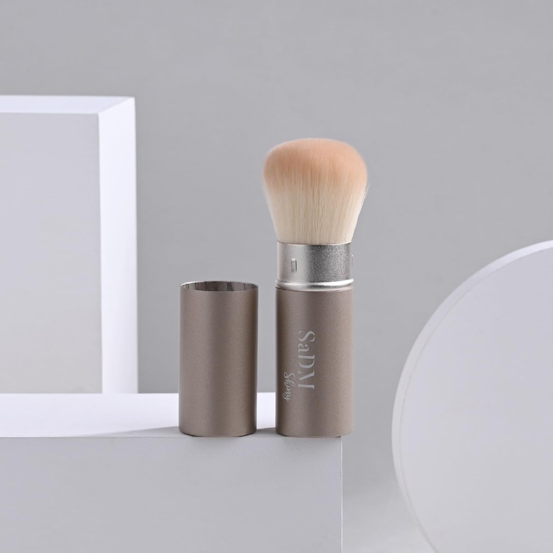 SaDM Shiny Retractable Powder Brush – Portable, Multipurpose Makeup Brush