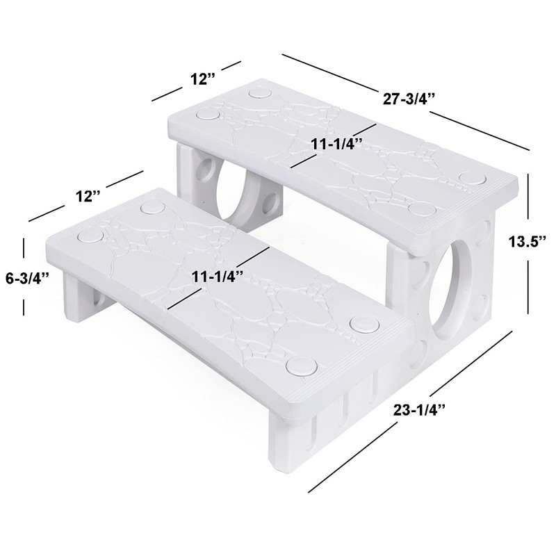 XtremepowerUS 2-Steps Heavy Duty Plastic Resin Spa Steps - Hot