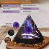 2025 New Orgonite Pyramid Amethyst Peridot Healing Crystal Energy Orgone