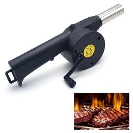 BullTek Handheld Fan with Crank Handle for BBQ Portable Outdoor BBQ Cooking Charcoal Camping Picnic