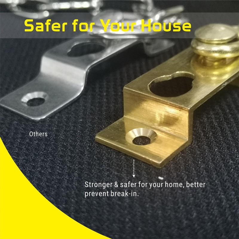 Security Door Chain Guard Solid Brass, Heavy-Duty Home Security, Sturdy