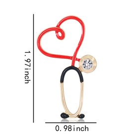 Doctor Nurse Brooch Pins RN Gifts for Nurses Women Doctors Stethoscope Brooches for Nurse Day Birthday Gift for Nursing Students Future Dr Nurses