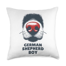 Dog Nose Boy German Shepherd Dog Throw Pillow