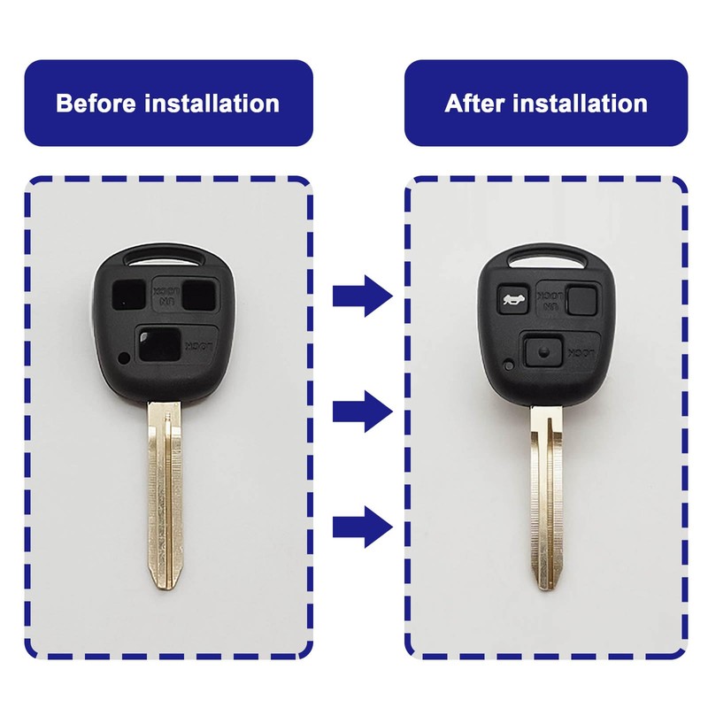 ECSiNG 2pcs 3 Buttons Remote Control Key Box Repair Box
