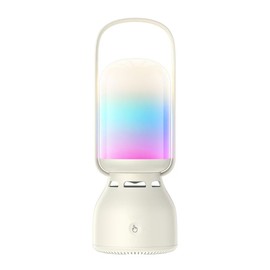 Camping Bluetooth Speaker with LED Light,Outdoor Speaker with Insert Card, Call, Voice Announcement,Portable Wireless Speaker for Home,Workouts, Karaoke,11 Lighting Modes,10 Paytime (Beige)