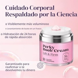 Divine Derriere- Crema corporal Perky - Crema reafirmante y tensora para el cuerpo - Crema reafirmante para el pecho hidratante con
