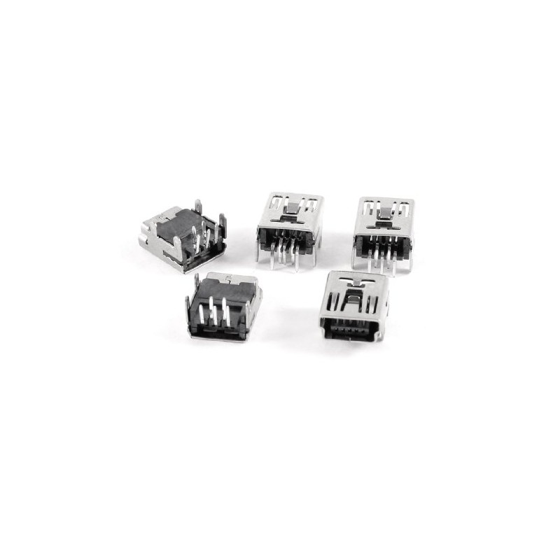 uxcell Mini USB Type B Female Socket 5-Pin Right Angle