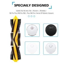 YBVABE Main Brush for ECOVACS-DEEBOT OZMO T8 /T8 AIVI /T8+ /T8 AIVI+ /T8 MAX / N8 Pro Plus /N8 Pro /N8+ Plus /N8 Pro+ Robots Vacuum, 2-Pack Replacement Brush Compatible with DEEBOT T8 & N8 Main Brush