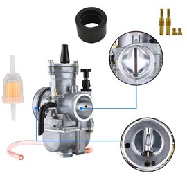 YJGZSVK PWK 28mm Carburetor & Air Filter & Throttle Cable for Kawasaki KX80 KX85 KX100 Yamaha YZ80 YZ85 DT100 SUZUKI RM80 85 Honda CR80 CR85R CR125 Carb 4 Stroke Racing