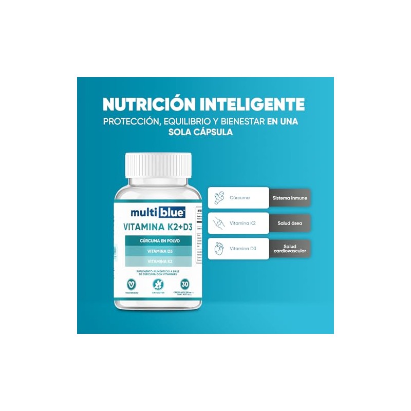 Vitamina D3 K2 30 Cápsulas de 550mg | Combinación Óptima