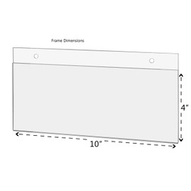 Marketing Holders 10"w x 4"h Wall Sign Holder with Screw Holes Value Pack of 5 Great for Ads Photo Notice Clear Acrylic Signs